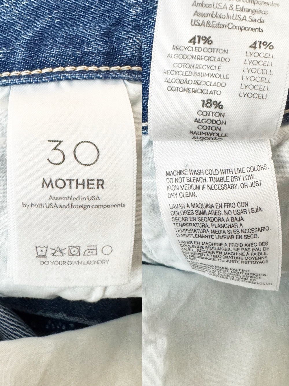 Mother Snacks The Lemon Twist Wide Leg Jeans Rolling In The Dough - Picture 7 of 11